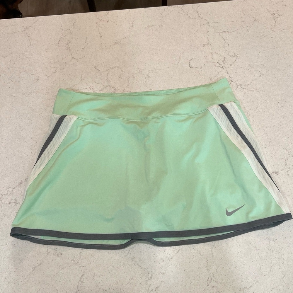 Nike Skort Womens Large Mint Green White Grey Dri Fit Tennis Golf